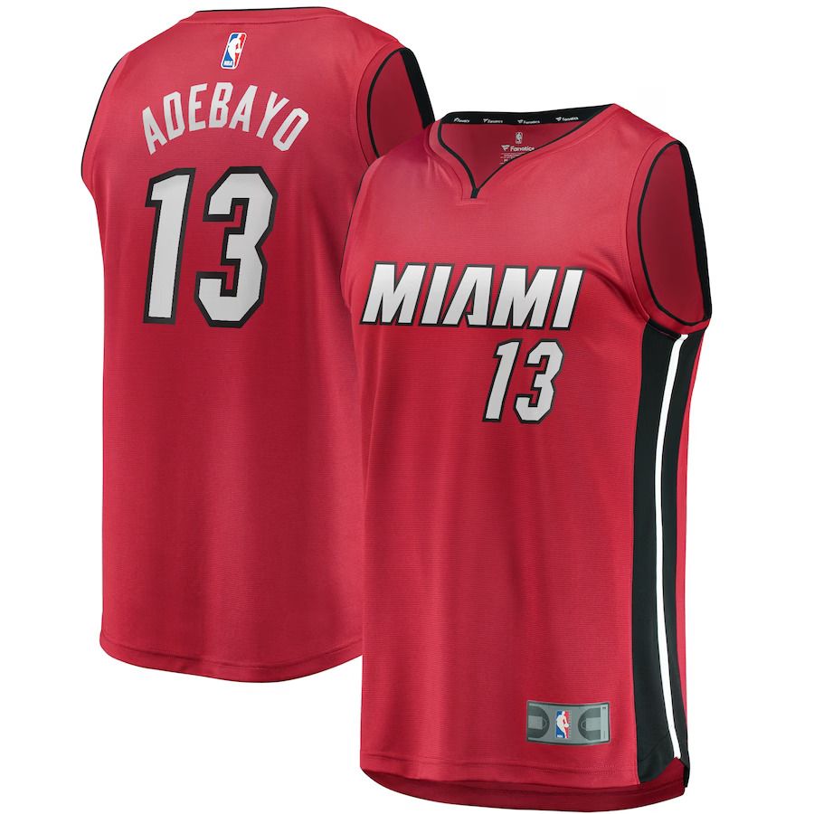 Men Miami Heat 13 Bam Adebayo Fanatics Branded Red 2022-23 Fast Break Replica NBA Jersey